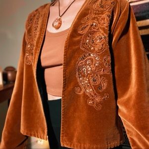 Vintage Brown Velvet Cardigan